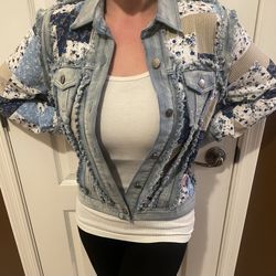 Denim AZI Jeans Patchwork Jacket NWT XS