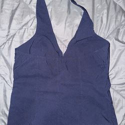 PLT Large BLUE Halter Top