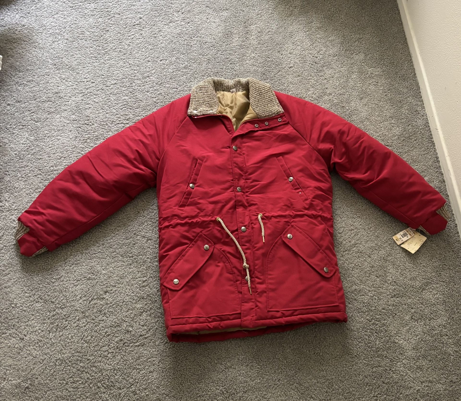 Vintage May Company Red Insulated Parka - New w/ Tags (Size M)