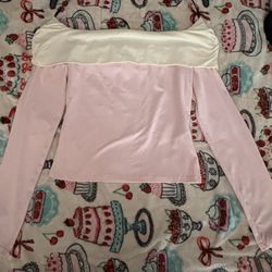 Forever 21 pink/white off the shoulder shirt 