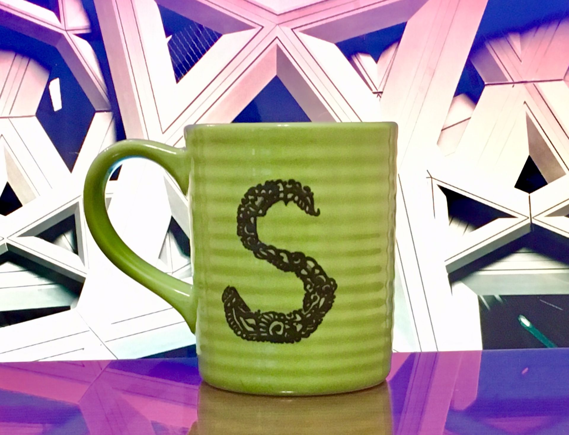 Handmade personalized mugs.