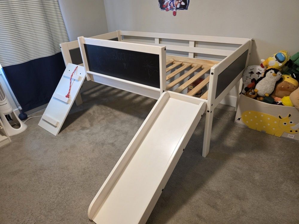 Kids Twin Bed Frame With Slide