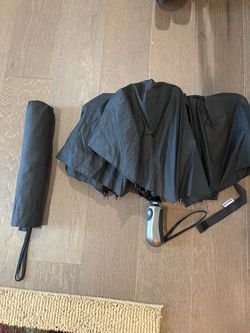 Compact Folding Umbrella Black – Set of 2