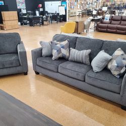 Gavril Smoke Living Room Set / couch /Sofa and Loveseat 