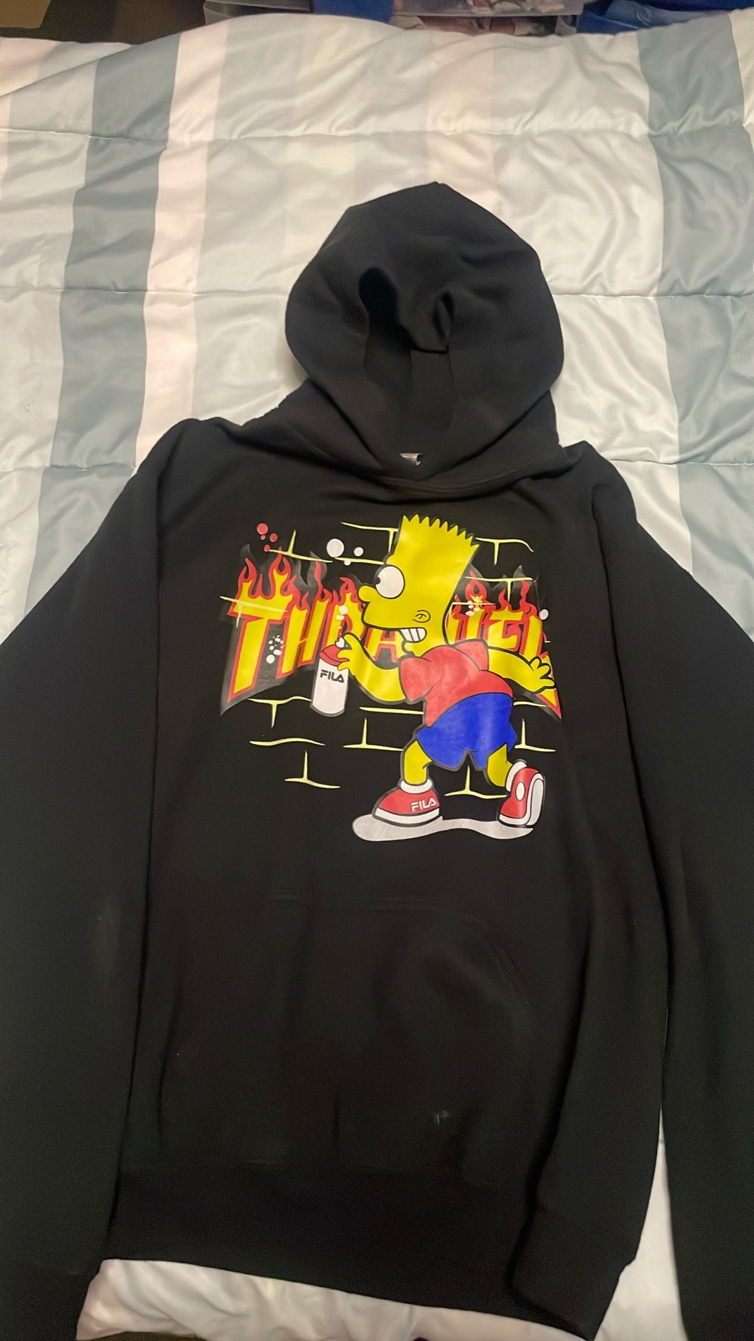 Thrasher Hoodie Sweater Custom With BART Simpson