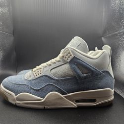 Air Jordan 4 Retro TEX Worn Blue Denim Woman's SIZE 12 10 M USED LIKE NEW 
