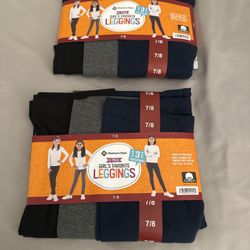 Girls Leggings 3-Pack Size 7/8– New (Multiple Colors)
