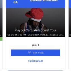 Playboi Carti: Antagonist Tour Floor Ticket (3 Count)