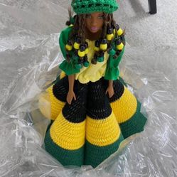 Handmade Jamaican-Inspired Decorative Doll