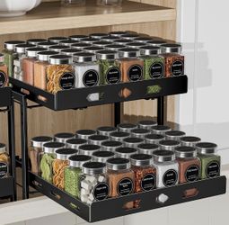 Pull-Out Spice Rack Organizer 2-Tier – Cabinet/Pantry (NEW)