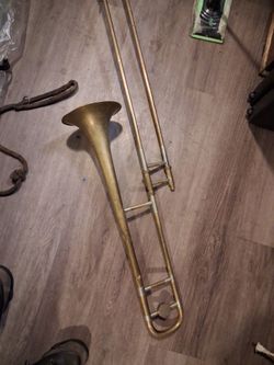vintage brass slide trombone