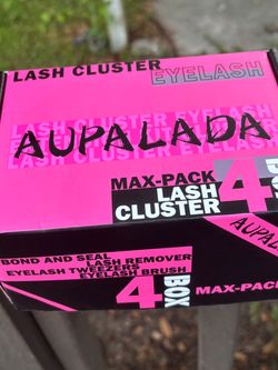 AUPALADA Max-Pack Cluster Eyelashes Kit, Natural Black, Reusable, 4 Box Set