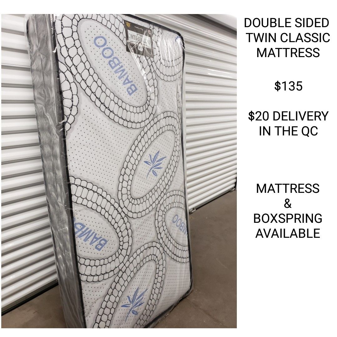 TWIN CLASSIC DOUBLE SIDED MATTRESSES - IN STOCK NOW!