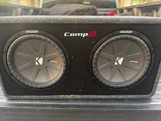 Kicker Comp R subwoofer. Kenwood amp