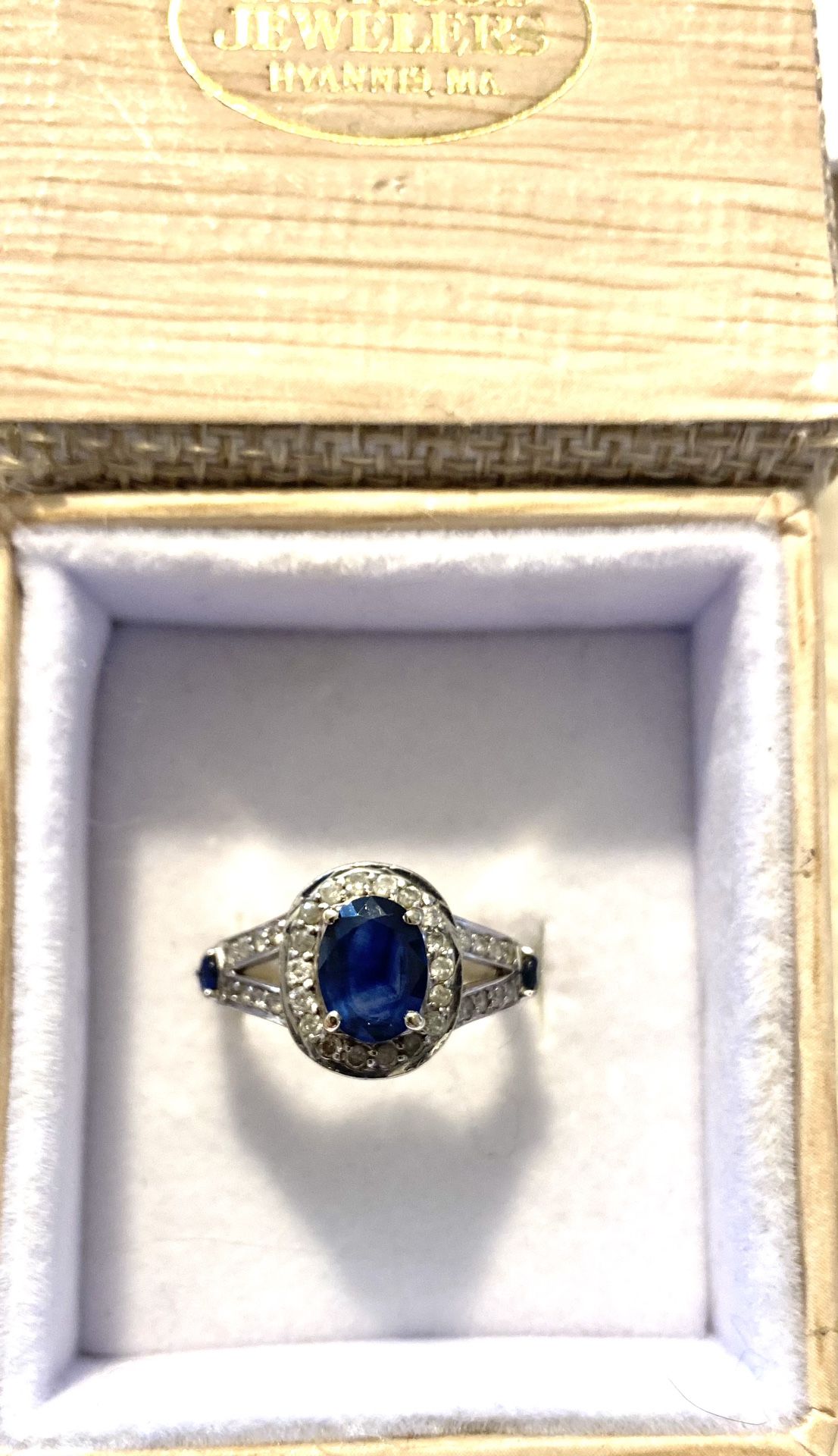 14kt White Gold Sapphire Ring Size 7