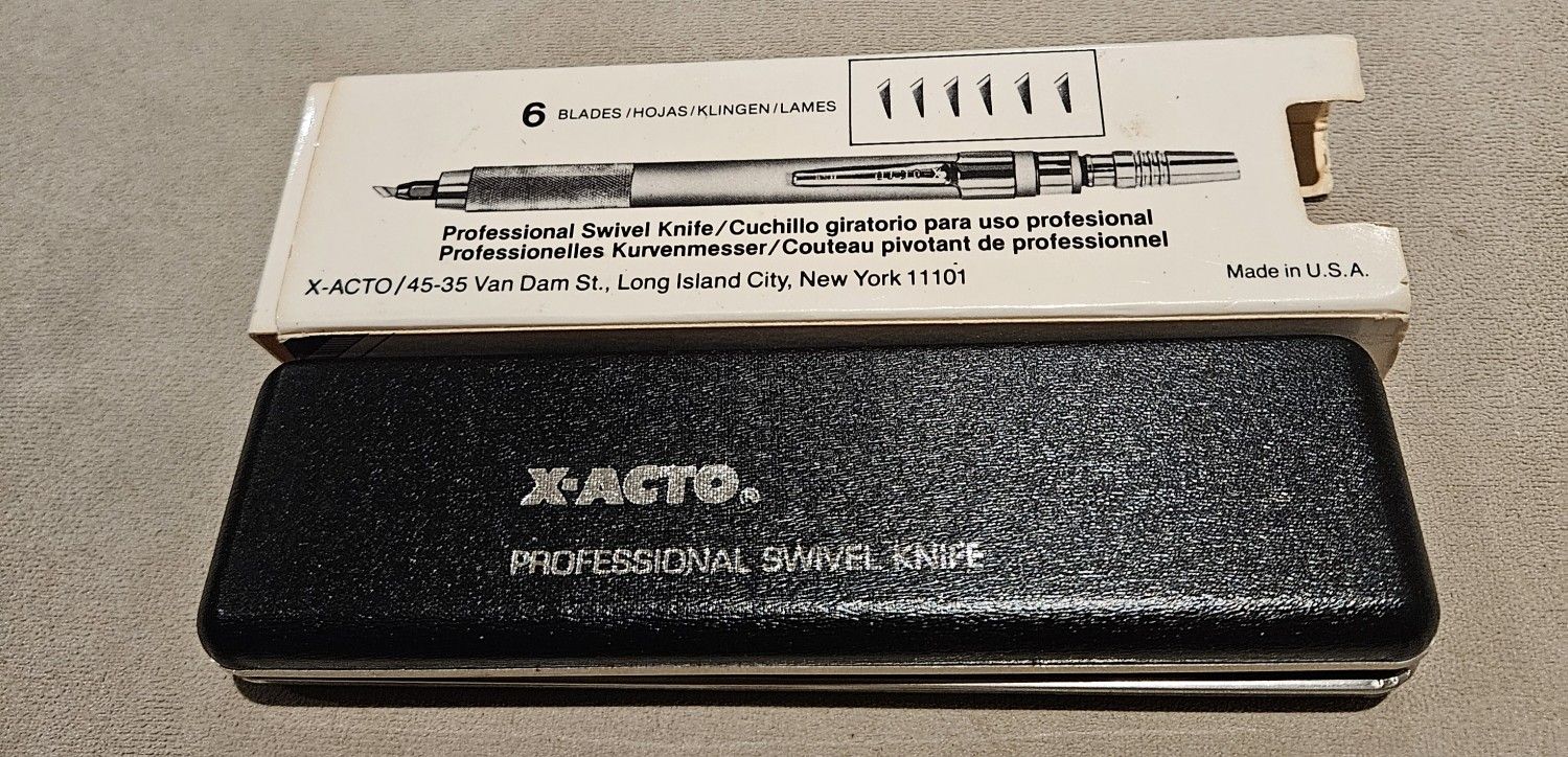 X-ACTO Vintage Professional Swivel Knife Set X3051, In Original Case, Hobby