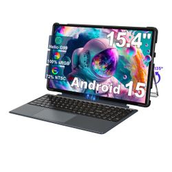 jumper 15.4 inch Tablet, Android 15 Tablet with Helio G99 Octa-Core Processor(Beat Unisoc T618), 2 in 1 Tablets with Keyboard Stand Case, 8GB RAM 256G