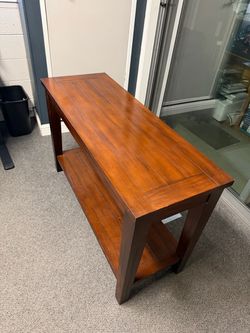 Wood Console Table with Bottom Shelf