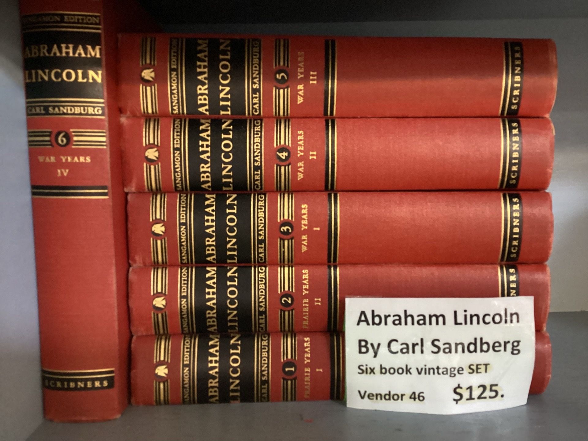 Vintage Abraham Lincoln by Carl Sandburg – six book SET