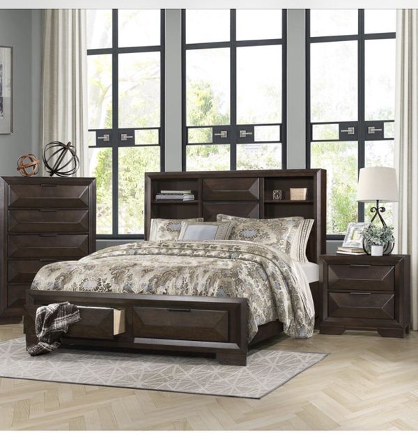 Cal king platform bed with storage frame only for Sale in Los Angeles