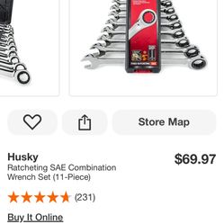 Husky Ratcheting SAE Wrench Set 11pc