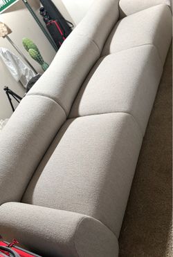 *BRAND NEW* Pebble 125" Deep Seat Upholstered Sectional, High-Resilience Foam Curved Arm Italian Modern Sofa, Seats 3 for Living Room