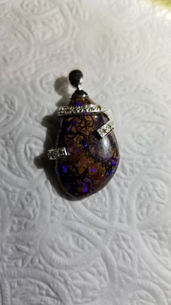 RARE Handmade Australian Opal & Silver Pendant
