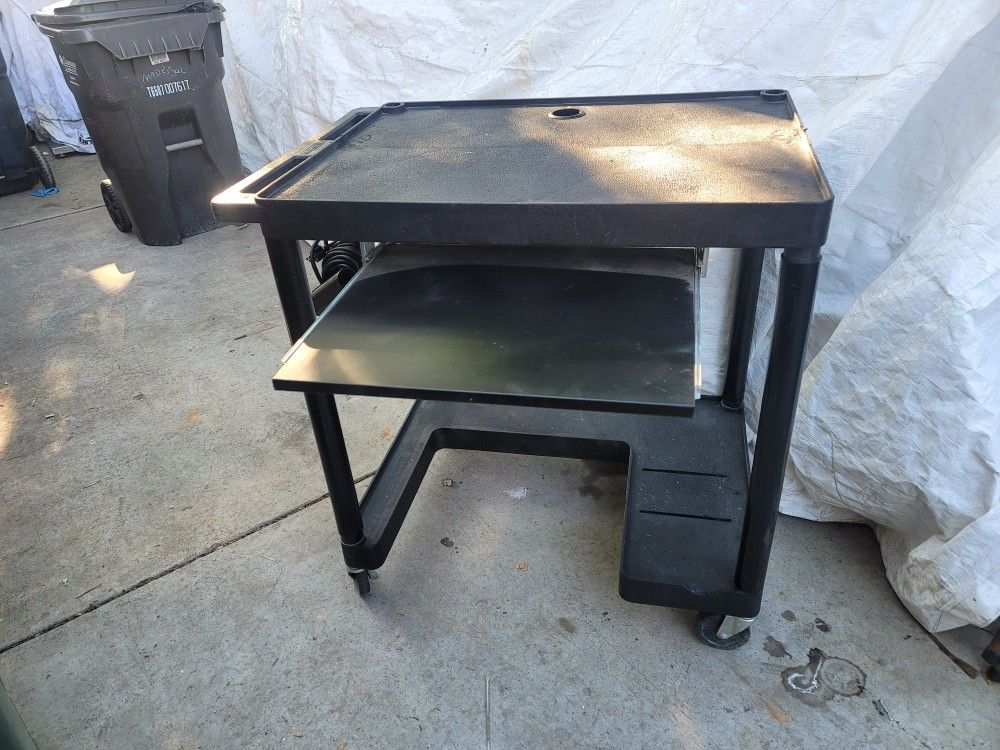 Cart Desk With Cable Power Measures