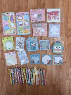 Sanrio Tuxedo Sam Badtz Maru Kerroppi Hangydon Twin Stars Sticky Notes Bundle