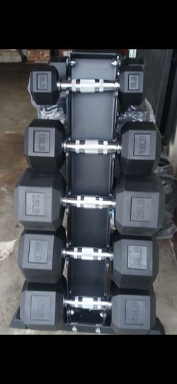 Weights Rubber 250 lb & rack capacity up to 300 lb
