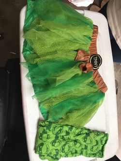 Girls teenage mutant ninja turtle tutu and turtle panty hose Halloween costume
