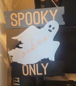 Halloween Ghost Sign Wall Decoration