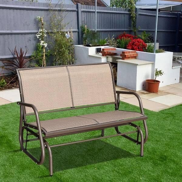 New Person Coffee Color Metal Outdoor Glider Chair