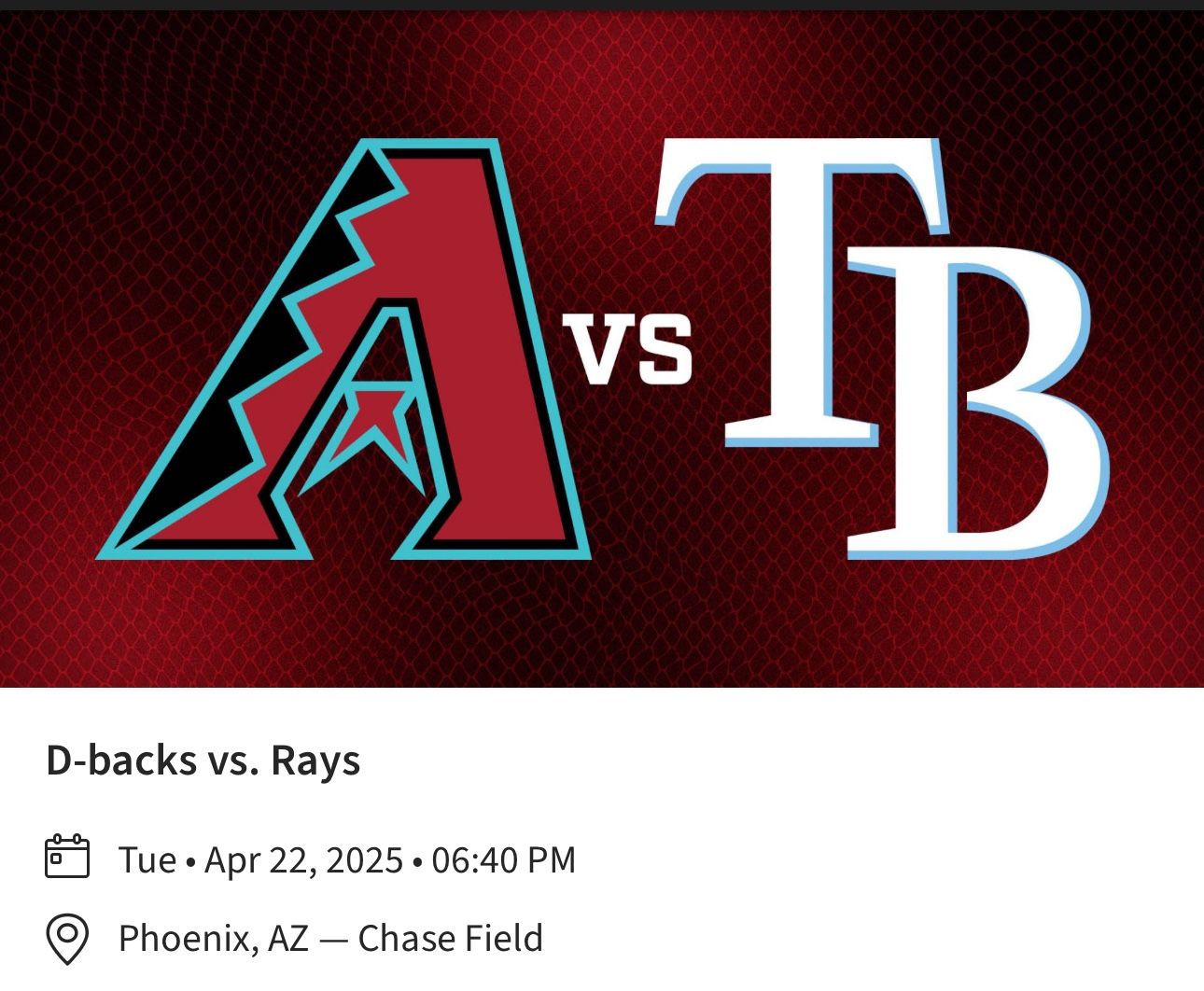 2 Tickets! AVNET Home Plate Club Included!