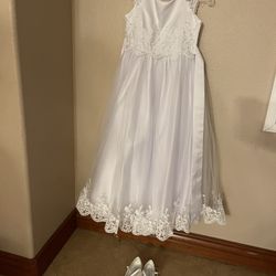 First Communion Dress, Vail, And shoes