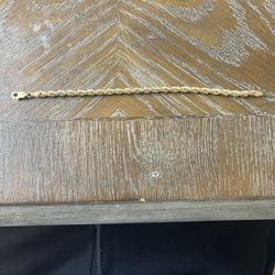 14K Gold Prism Cut Solid Rope Bracelet 