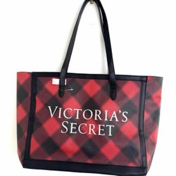 New with Tags! Victoria’s Secret Plaid Tote Bag 19” x 13”