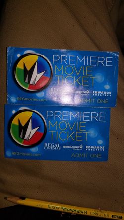 Two rickets to regal cinemas