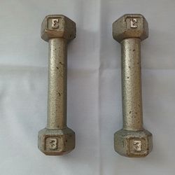 Cast Iron Hex 3lbs Dumbells