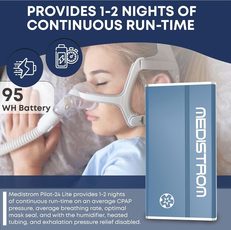 Bundle - Pilot-24 Lite CPAP Backup Battery Includes Cables for ResMed S9, Airsense 10 and AirMini - for Travel, Camping and Power Loss