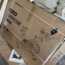 MERACH Exercise Bike, Brake Pad Stationary Bike with Exclusive App, Low Noise Indoor Cycling Bike with 300lbs Weight Capacity, Tablet Mount and Fitnes