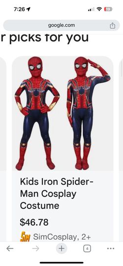 Spider-Man Marvel Halloween costume- Small Youth