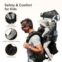 Baby Hiking Backpack Carrier for Toddlers-black