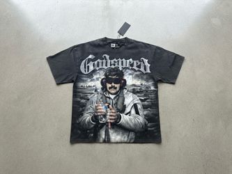 🔥Godspeed Graphic Tee Washed Black Oversized Streetwear T-Shirt Size medium 🔥