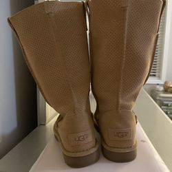 UGG women's classic unlined tall perforated tawny boots Size US 7