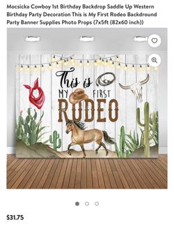 Cowboy 1st Birthday Backdrop Saddle Up Western Birthday Party Decoration