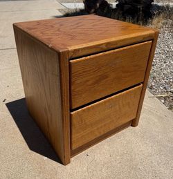 Two DrawerLight Oak Nightstand