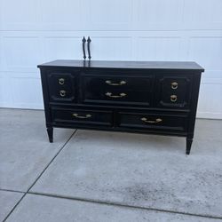 Vintage Bassett Black Dresser 
