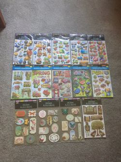 3-D STICKER SHEETS, SCRAPBOOKING, 1 SHEET FOR $3, ANY 2 SHEETS FOR $5