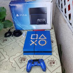 All Blue Playstation 4 500GB with 1 New controller & 3 Disc Games for $220! Or No Games $180!... $20! Per Game PS4